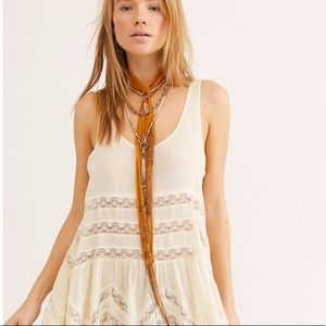 Free People Intimately Voile & Lace Trapeze Slip M